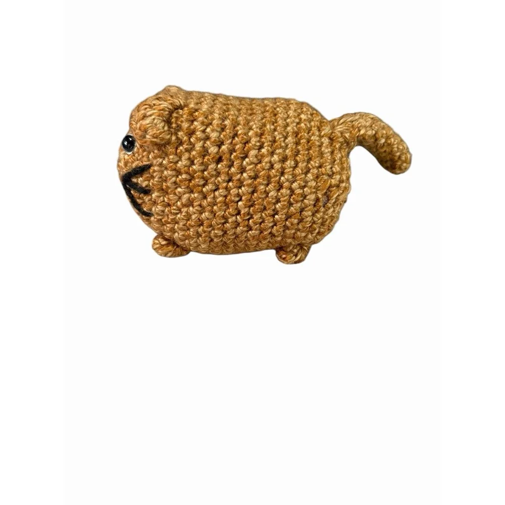 New Handmade Crochet Plushie Cat Kitten brown orange